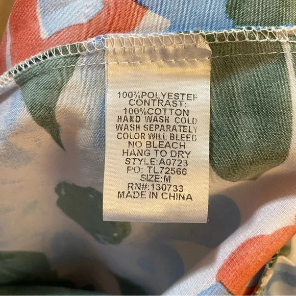 Umgee Women's Medium Bubble Sleeve Floral Mini Tiered Ruffle Dress Tassels - Picture 8 of 8